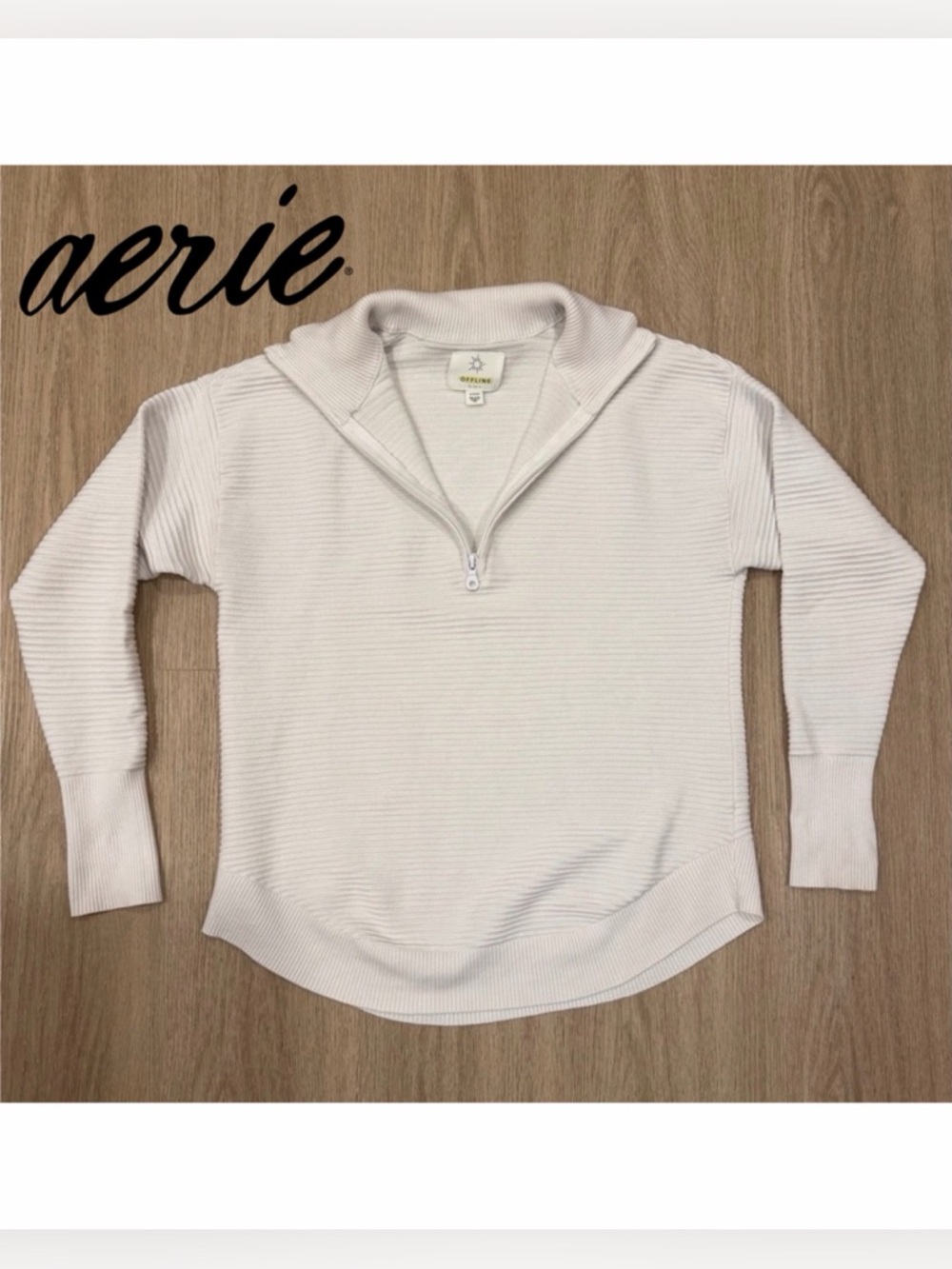 OFFLINE By Aerie Home Stretch Quarter Zip Sweater in White